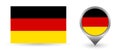 Vector flag Germany. Location point with flag Germany inside.