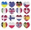 Vector - Flag Heart Glossy Button Royalty Free Stock Photo
