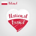 Vector flag heart of Poland, National Brand.