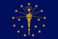 Vector flag illustration of Indiana state, Crossroads of America. United States of America