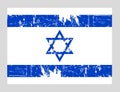 Vector flag of Israel. Image of the Israeli flag. Flag with light wear Royalty Free Stock Photo