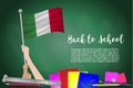 Vector flag of italy on Black chalkboard background. Education B Royalty Free Stock Photo