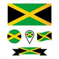 Vector flag of Jamaica. Collection of flags