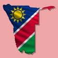 Vector flag Namibia in the form of a map Royalty Free Stock Photo