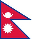 Nepal national flag. Kathmandu. Vector illustration