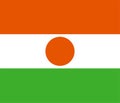 Vector flag of Niger. Proportion 6:7. Nigerien national flag. Republic of the Niger. Royalty Free Stock Photo