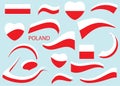 Vector flag of Poland - hearts and curved shapes