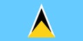 Saint Lucia national flag. Vector illustration. Castries