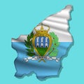 Vector flag San Marino in the form of a map Royalty Free Stock Photo