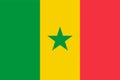 Vector flag of Senegal. Proportion 2:3. Senegalese national flag. Republic of Senegal.