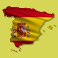 Vector flag Spain in the form of a map Royalty Free Stock Photo