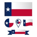 Vector flag of Texas. Collection of flags Royalty Free Stock Photo