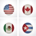 Vector flags of countries as fabric badges Royalty Free Stock Photo