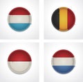 Vector flags of countries as fabric badges Royalty Free Stock Photo