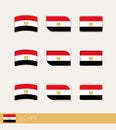 Vector flags of Egypt, collection of Egypt flags