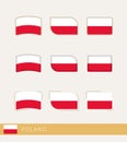 Vector flags of Poland, collection of Poland flags