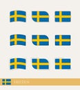 Vector flags of Sweden, collection of Sweden flags