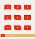 Vector flags of Vietnam, collection of Vietnam flags