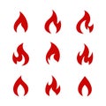Vector Flame Fire Icon Collection In Flat Design Royalty Free Stock Photo