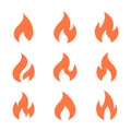 Vector Flame Fire Icon Collection In Flat Design Royalty Free Stock Photo