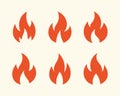 Vector Flame Fire Icon Collection In Flat Design Royalty Free Stock Photo