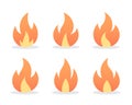 Vector Flame Fire Icon Collection In Flat Design Royalty Free Stock Photo