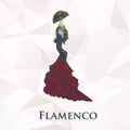 Vector flamenco women dancer symbol. Polygonal