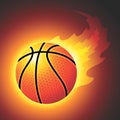 Vector Flaming Basketball