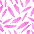 Vector Flamingo feathers seamless pattern on white background.