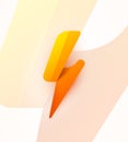 Vector flash icon illustration. Origami logo. Material design st