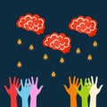 Vector flat abstract concept of brainstorming eps Royalty Free Stock Photo