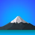 Vector flat abstract polygonal Fuji mountain illustration