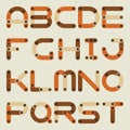 Vector flat alphabet in building kit style.