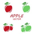 Vector flat apple icons set