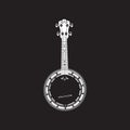 Vector flat banjo, white template