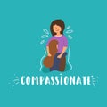 Vector flat banner compassion daughter girl crying Royalty Free Stock Photo