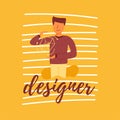 A vector flat banner lettering designer talented