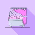 Vector flat bathroom illustration. Plumbing elements for design and web.