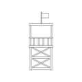 Vector flat beach life guard tower