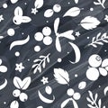 Vector flat berries, seamless creative pattern.