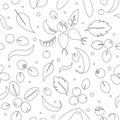 Vector flat berries, seamless creative pattern.