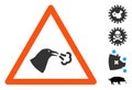 Vector Flat Bird Flu Warning Icon with Bonus Icons Royalty Free Stock Photo