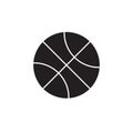 Vector flat black basketball ball icon Royalty Free Stock Photo