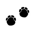 Vector flat black elephant foot print steps