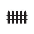 Vector flat black fence silhouette icon