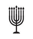 Vector flat black Hanukah candles silhouette icon