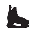 Vector flat black hockey ice skate silhouette