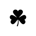 Vector flat black Irish shamrock clover