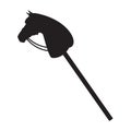 Vector black riding hobby horse toy silhouette