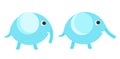 Vector flat blue kids elephant symbol